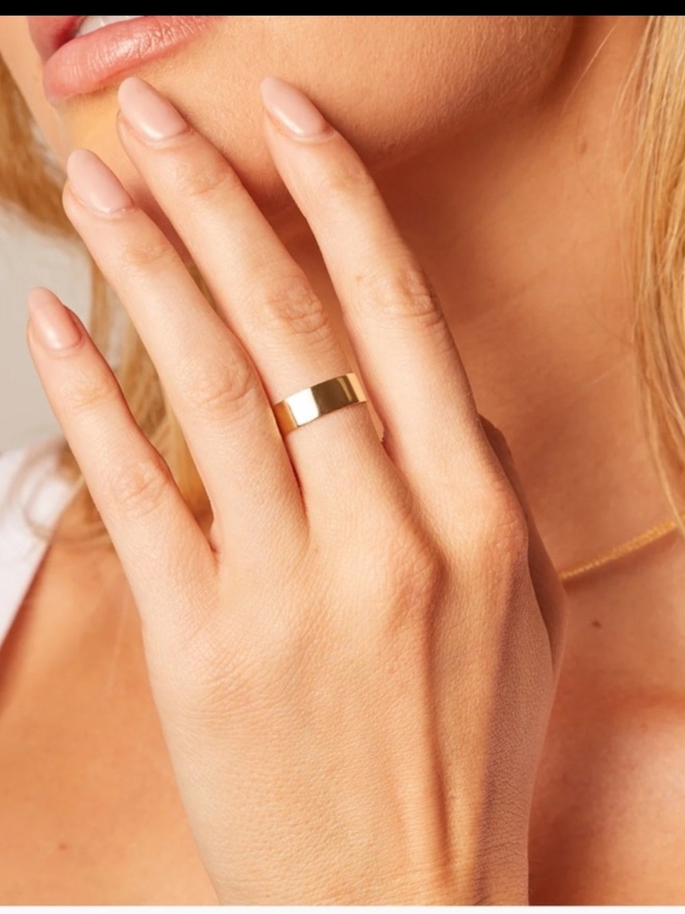 Baby Gold Thick Stacking Ring Solid 14K Yellow Gold Size 6.5
